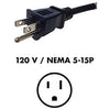 Fluence AC Extension Cable 6ft – NEMA 5-15P Plug to M19 Push-Lock Connector