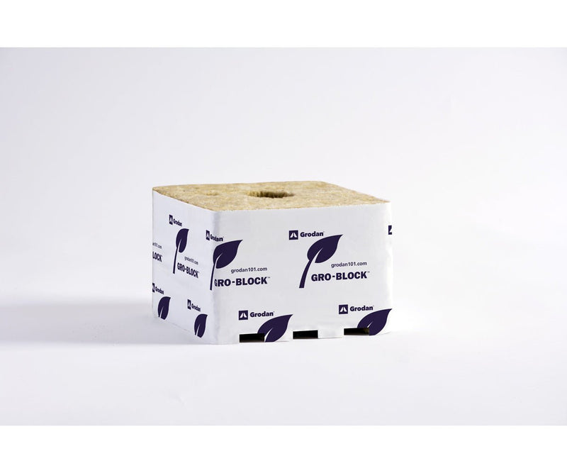 Grodan Improved Gro-Block Rock Wool , Jumbo 6" x 6" x 4"