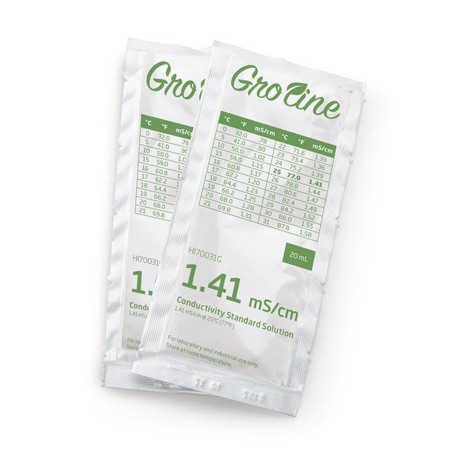 GroLine 1413 uS/cm Conductivity Standard Sachets, 20 mL (25 pcs.) - Green Thumb Depot