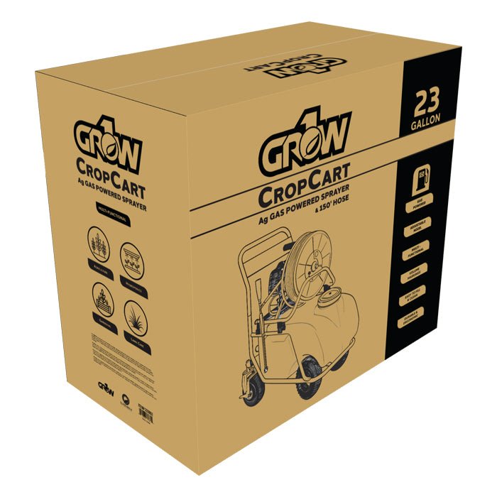 GROW1 CropCart 23 Gallon Gas Powered Ag Cart Sprayer 150ft Hose - Green Thumb Depot
