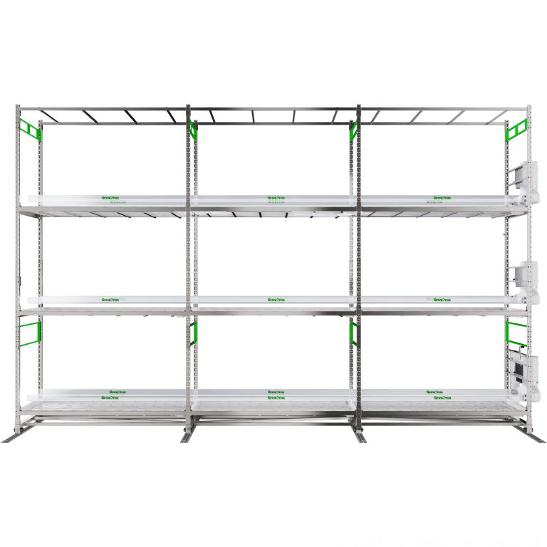 GrowPros Solutions - 3 - Tier Rolling Rack - Green Thumb Depot