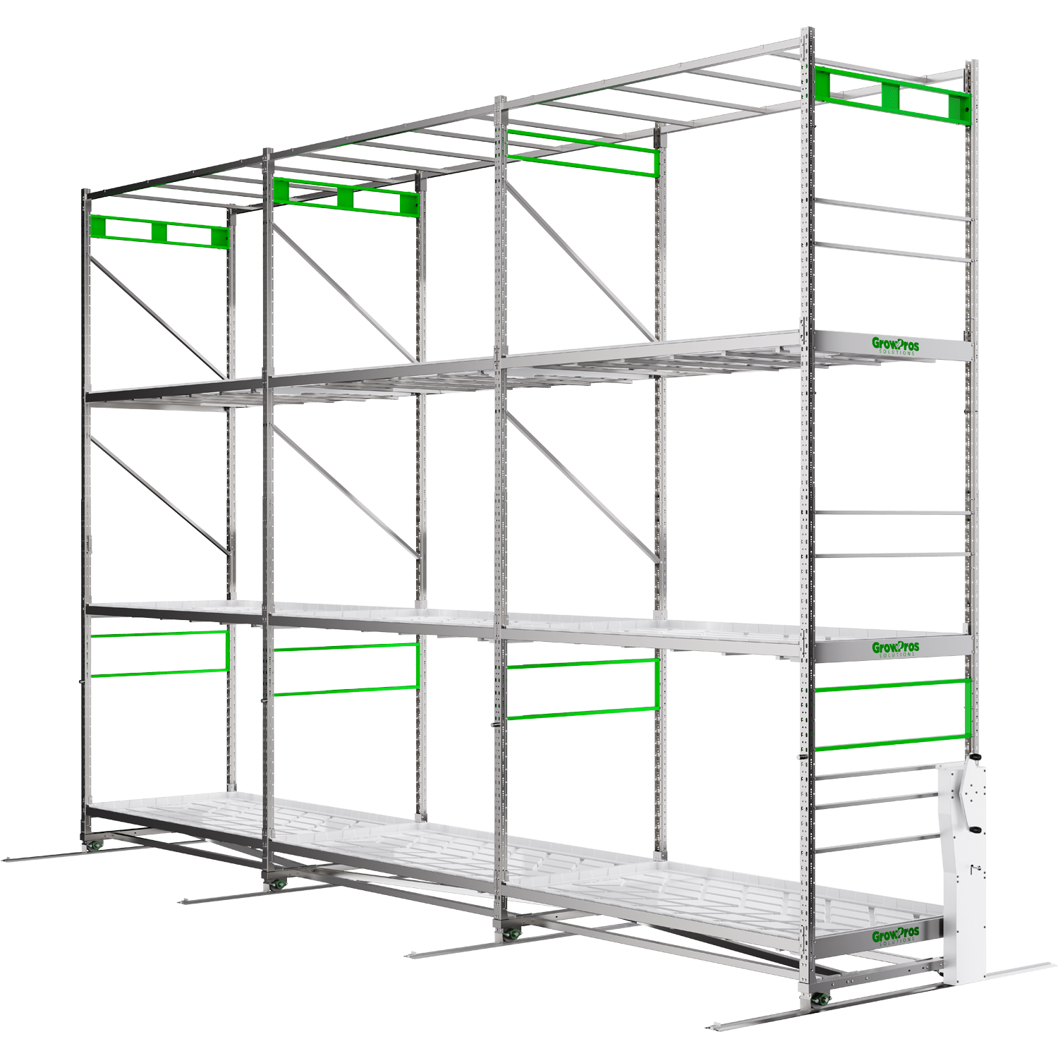 GrowPros Solutions - 3 - Tier Rolling Rack - Green Thumb Depot