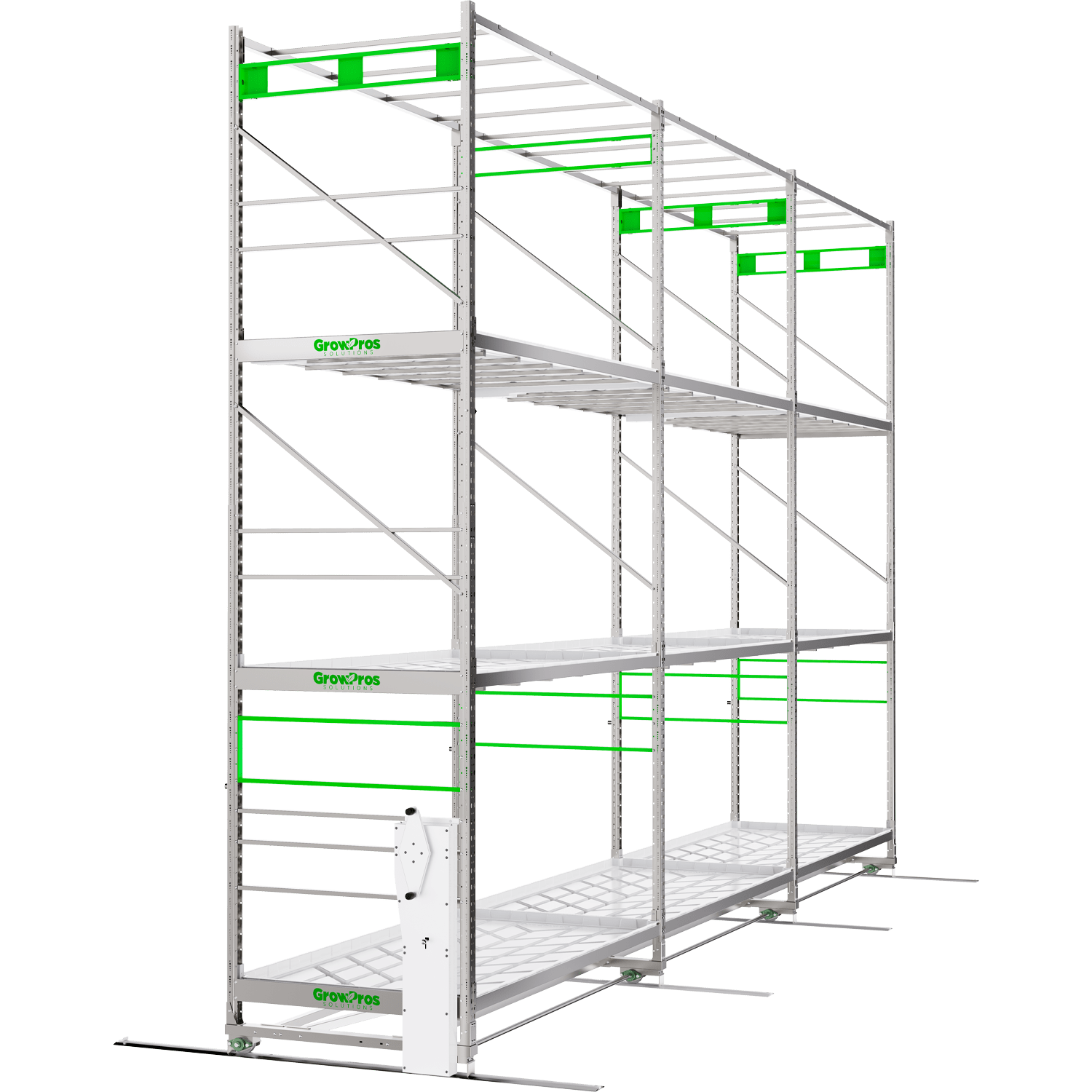 GrowPros Solutions - 3 - Tier Rolling Rack - Green Thumb Depot