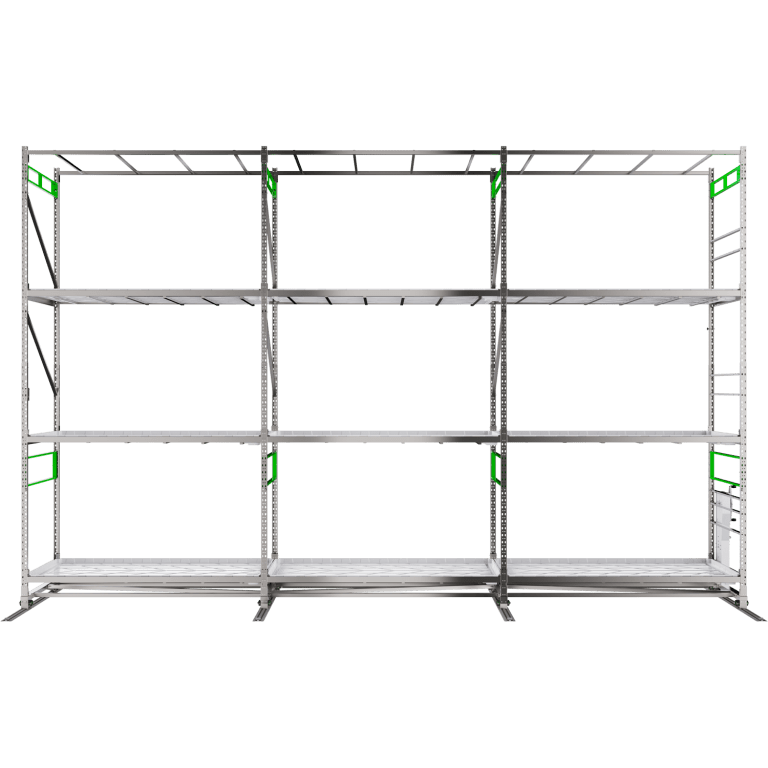 GrowPros Solutions - 3 - Tier Rolling Rack - Green Thumb Depot