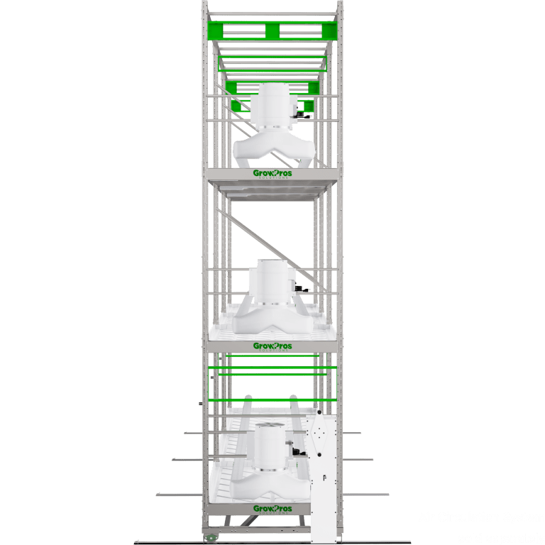 GrowPros Solutions - 3 - Tier Rolling Rack - Green Thumb Depot
