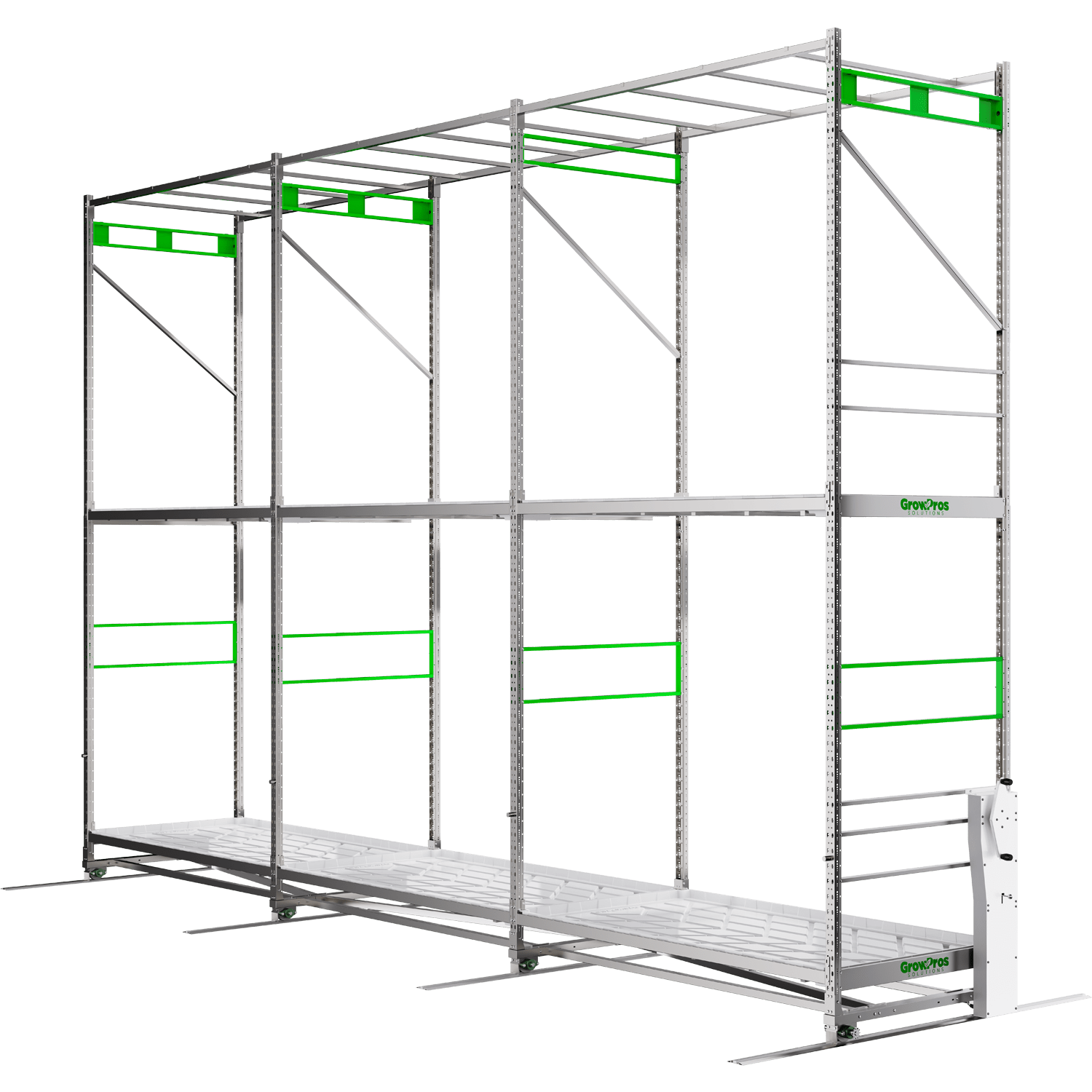 GrowPros Solutions - Double - Tier Rolling Rack - Green Thumb Depot