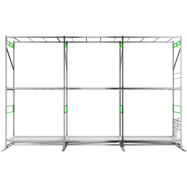GrowPros Solutions - Double - Tier Rolling Rack - Green Thumb Depot