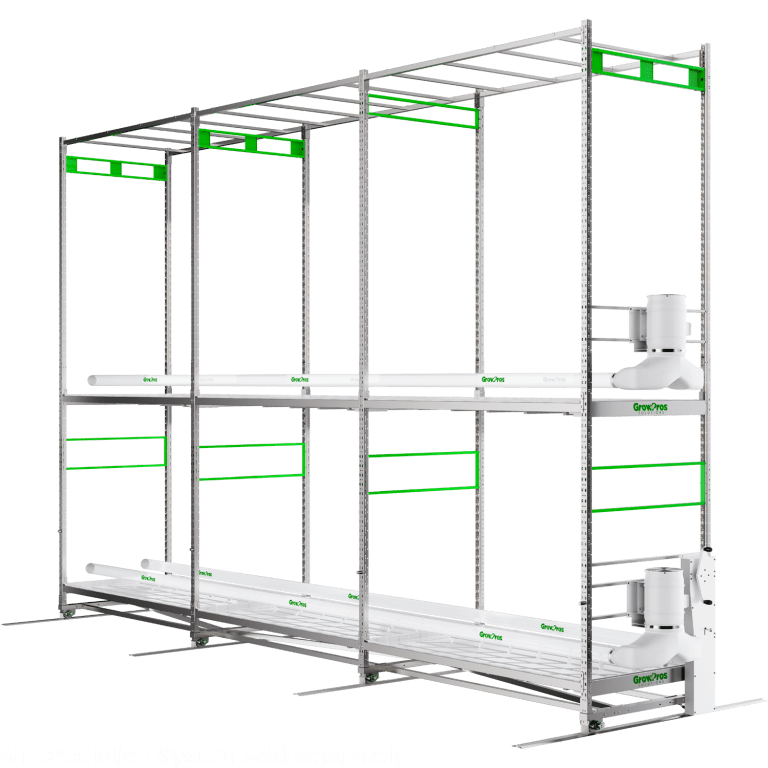GrowPros Solutions - Double - Tier Rolling Rack - Green Thumb Depot