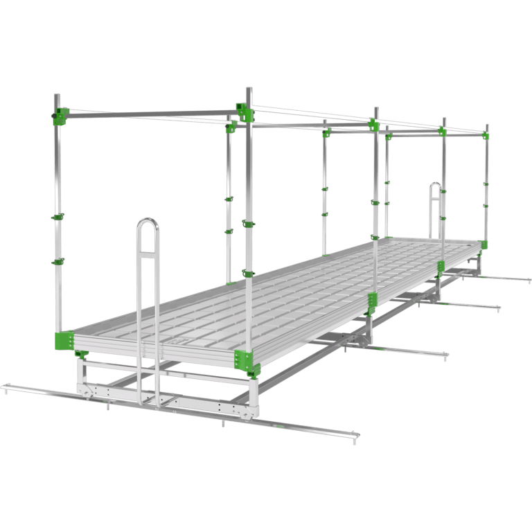 GrowPros Solutions - V - track Rolling Benches - Green Thumb Depot