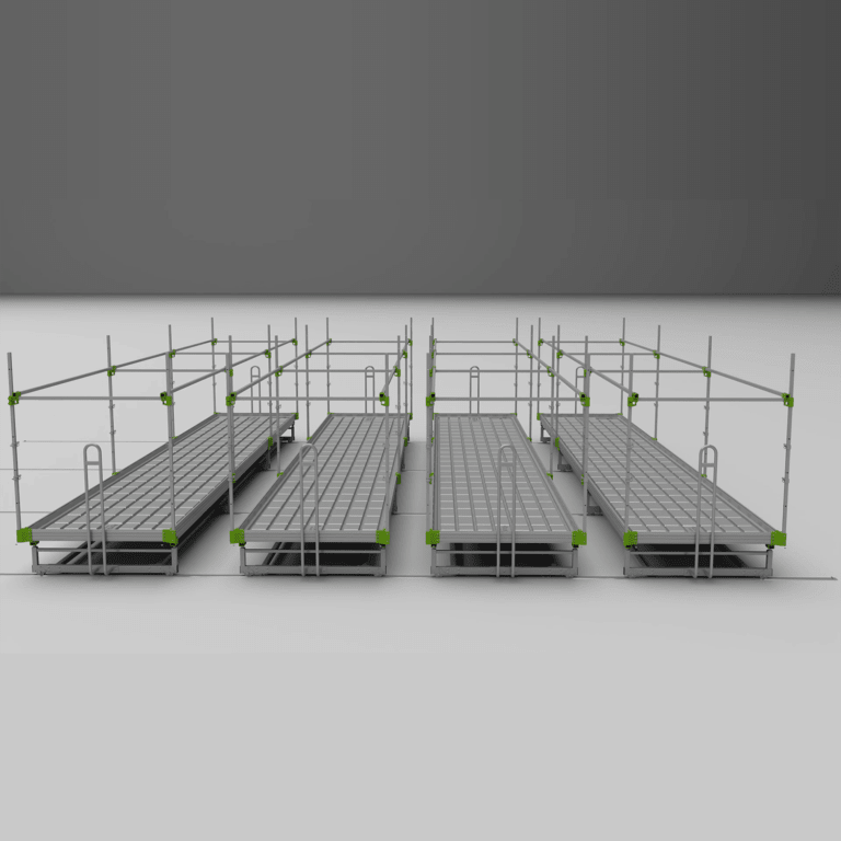 GrowPros Solutions - V - track Rolling Benches - Green Thumb Depot