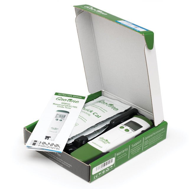 HANNA GroLine Hydroponic Waterproof Pocket pH/EC/TDS/Temperature Tester - Green Thumb Depot