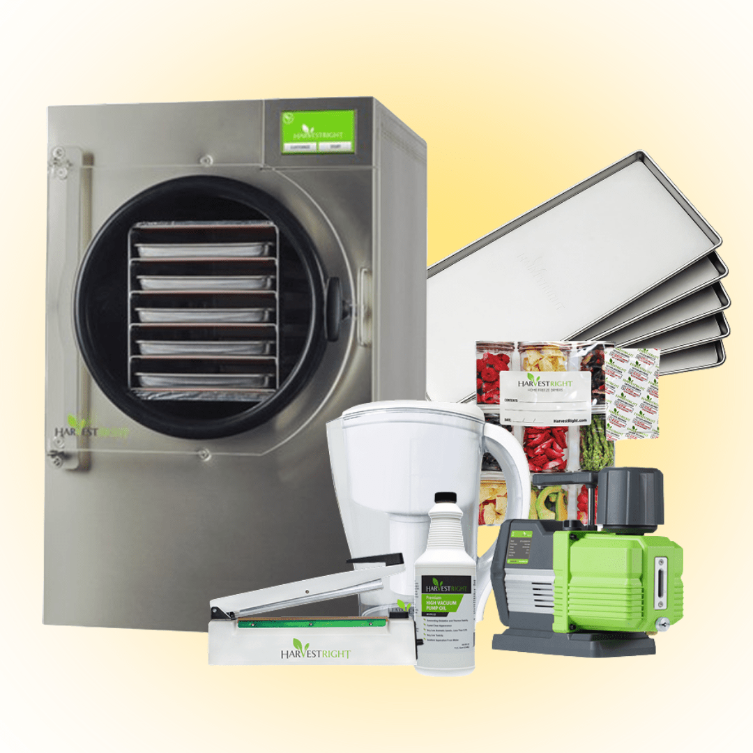 Harvest Right Medium 5 Tray Home Pro Freeze Dryer Stainless Steel w/ Mylar Starter Kit + Premier Pump - Green Thumb Depot
