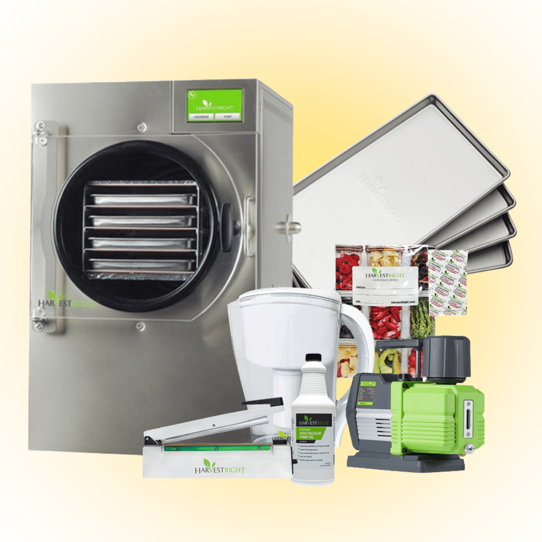 Harvest Right Small 4 Tray Home Pro Freeze Dryer Stainless Steel w/ Mylar Starter Kit + Premier Pump - Green Thumb Depot