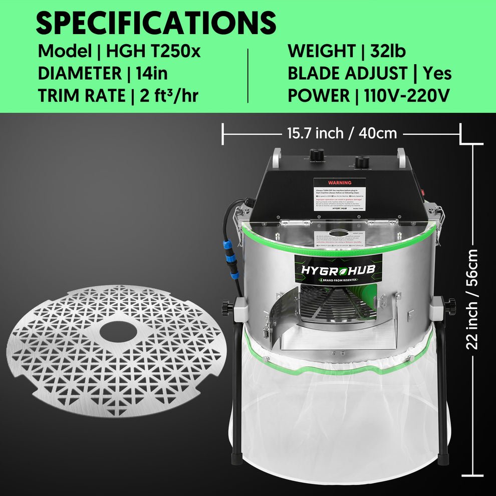 Hygrohub T250X Bud Trimmer 3rd Generation - Green Thumb Depot