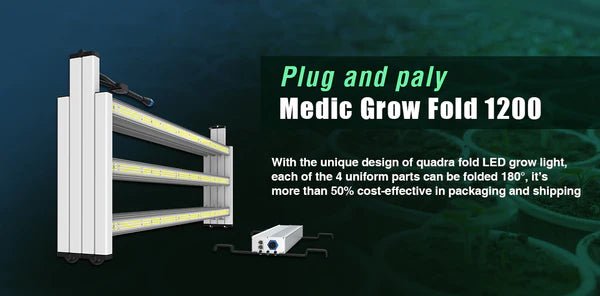 Medic Grow Fold-1200 Foldable Full Spectrum LED Grow Light - Green Thumb Depot