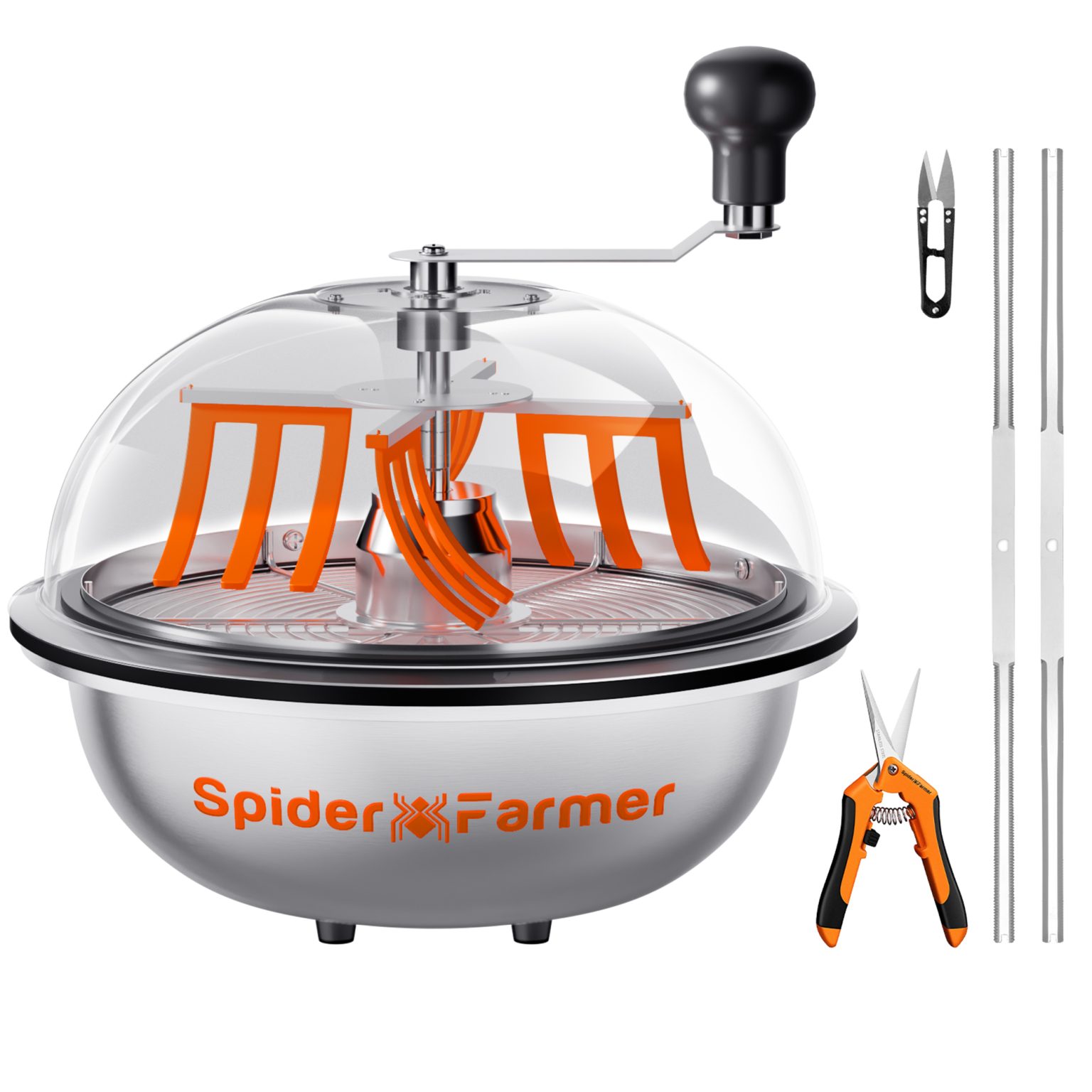 Spider Farmer 13 inch Bud Leaf Bowl Trimmer ,Twist Spin Cut with Clear Visibility Dome - Green Thumb Depot