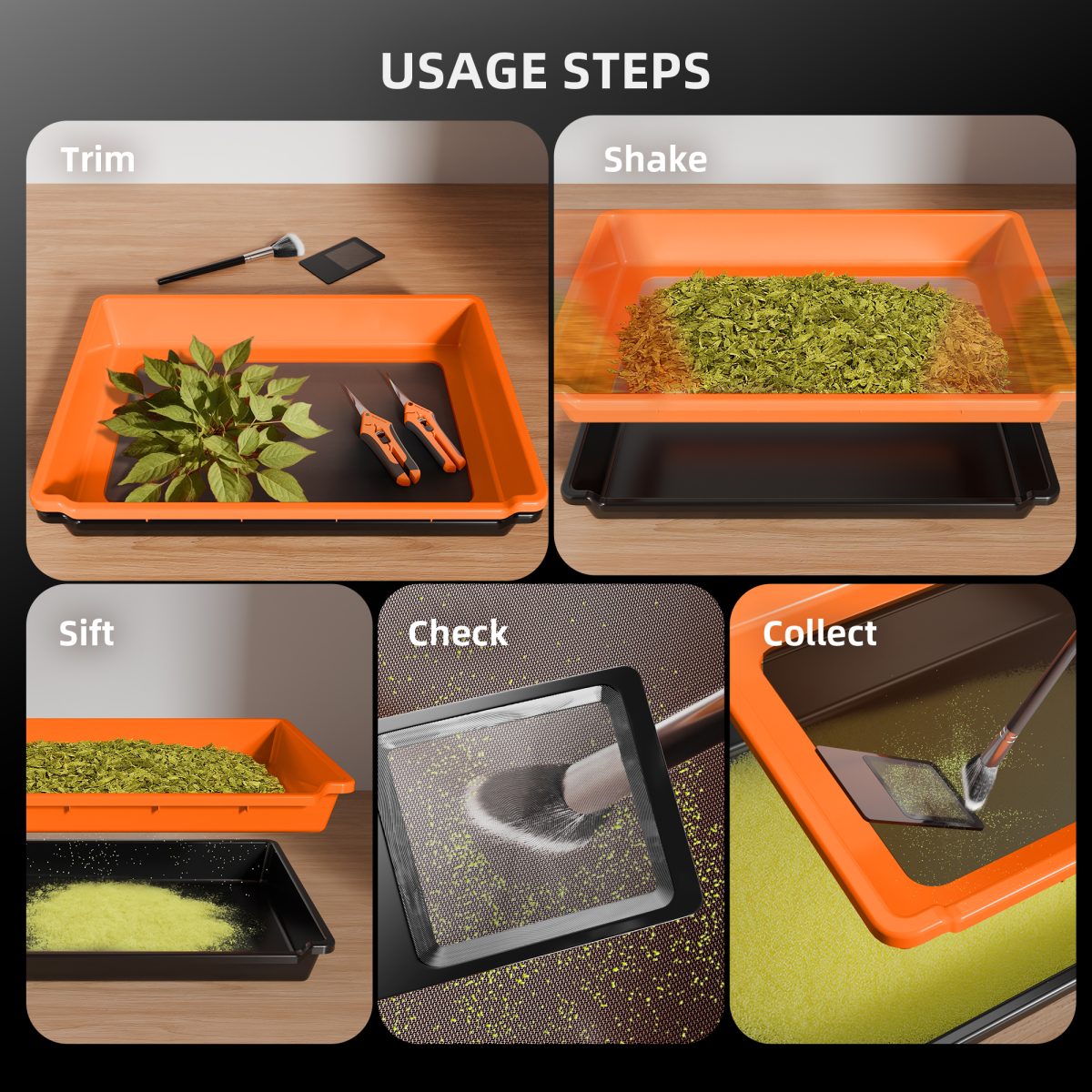 Spider Farmer 2 - In - 1 Trim Tray 150 Micron 100 Mesh Screen for Pollen & Herb | 2 Pruning Shears | Card Magnifier | Grow Harvest Accessories | Use - Friendly Ergonomic Design - Green Thumb Depot
