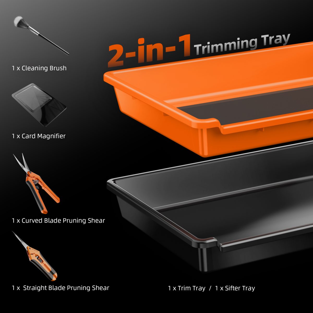 Spider Farmer 2 - In - 1 Trim Tray 150 Micron 100 Mesh Screen for Pollen & Herb | 2 Pruning Shears | Card Magnifier | Grow Harvest Accessories | Use - Friendly Ergonomic Design - Green Thumb Depot