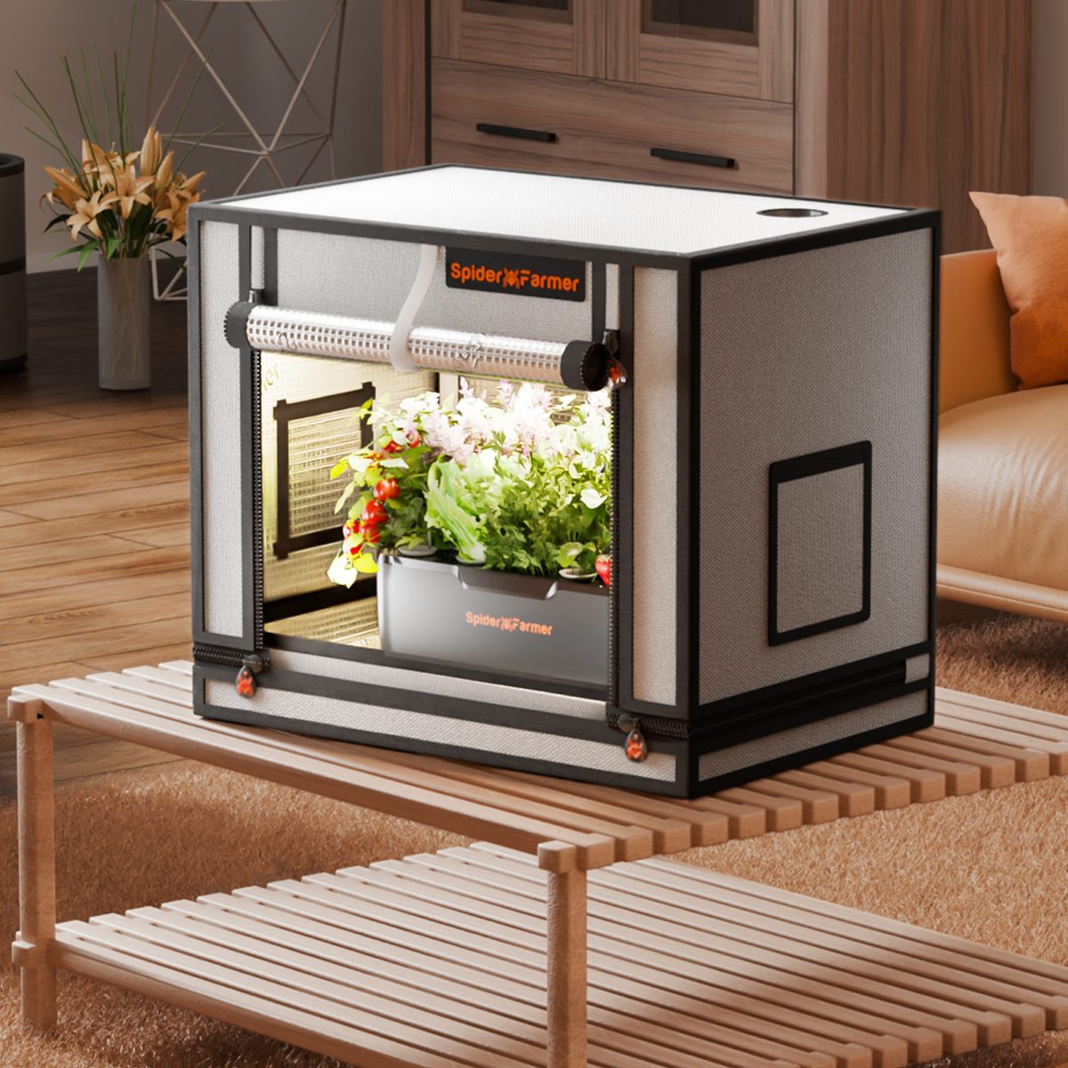 Spider Farmer 24″x16″x20″ - 60cm x 40cm x 50cm Indoor Mini Grow Tent 2000D Oxford Cloth Hydroponics Plant Cloning Growing Seedling Vegetable - Green Thumb Depot