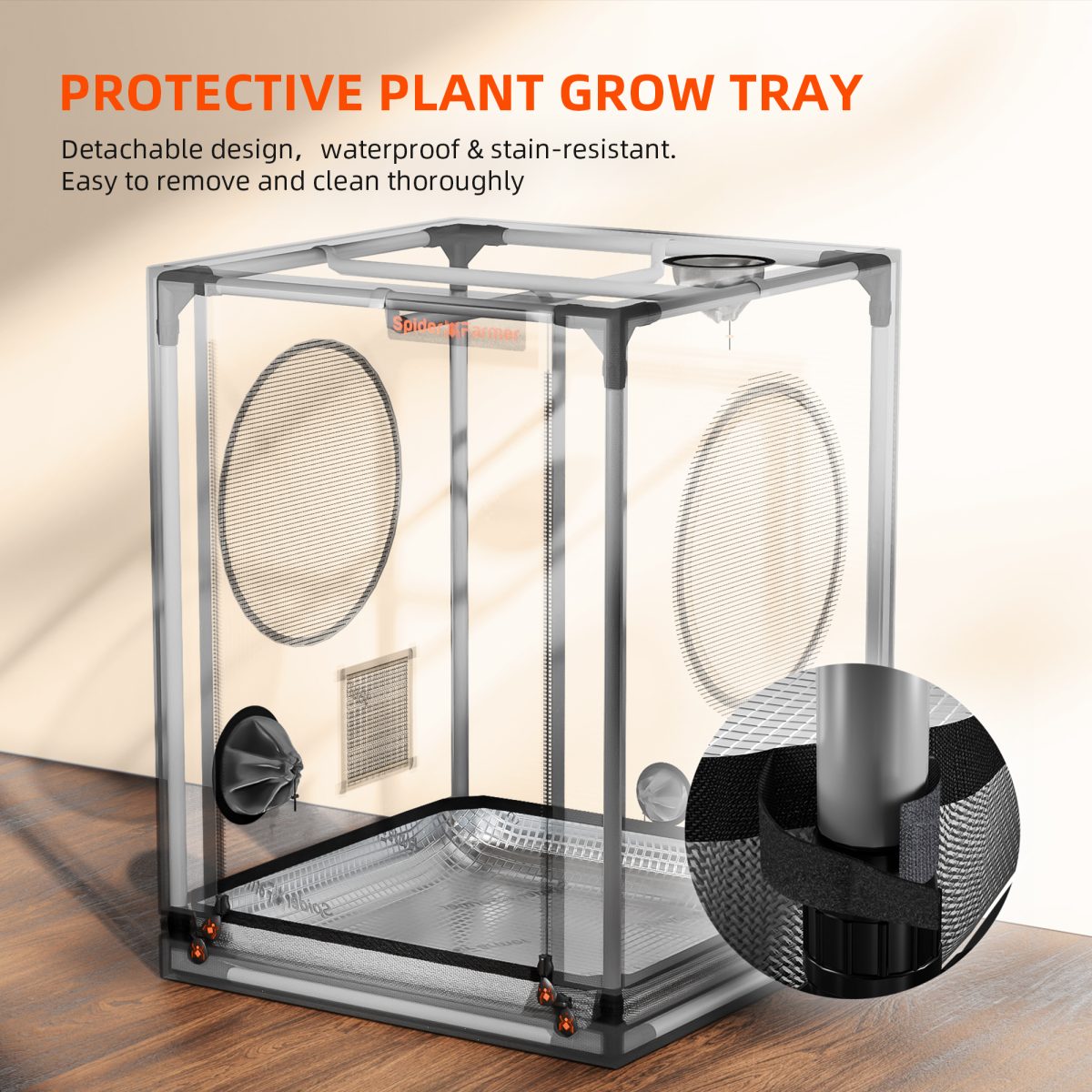 Spider Farmer 24″x24″x32″ 60cm x 60cm x 80cm Indoor Mini Grow Tent 2000D Oxford Cloth Hydroponics Plant Cloning Growing Seedling Vegetable - Green Thumb Depot