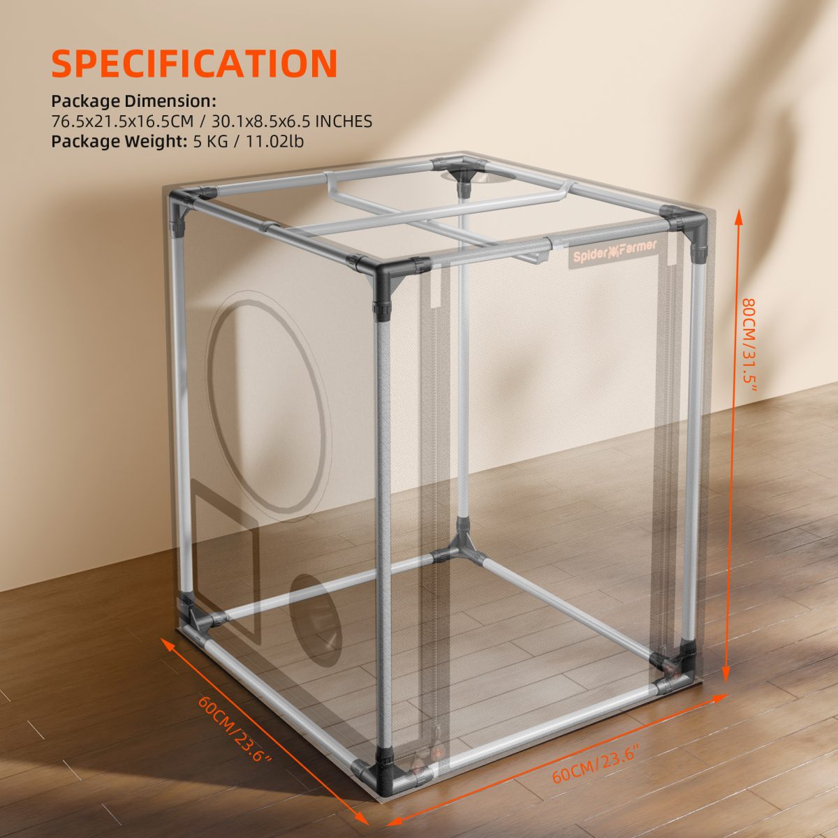 Spider Farmer 24″x24″x32″ 60cm x 60cm x 80cm Indoor Mini Grow Tent 2000D Oxford Cloth Hydroponics Plant Cloning Growing Seedling Vegetable - Green Thumb Depot