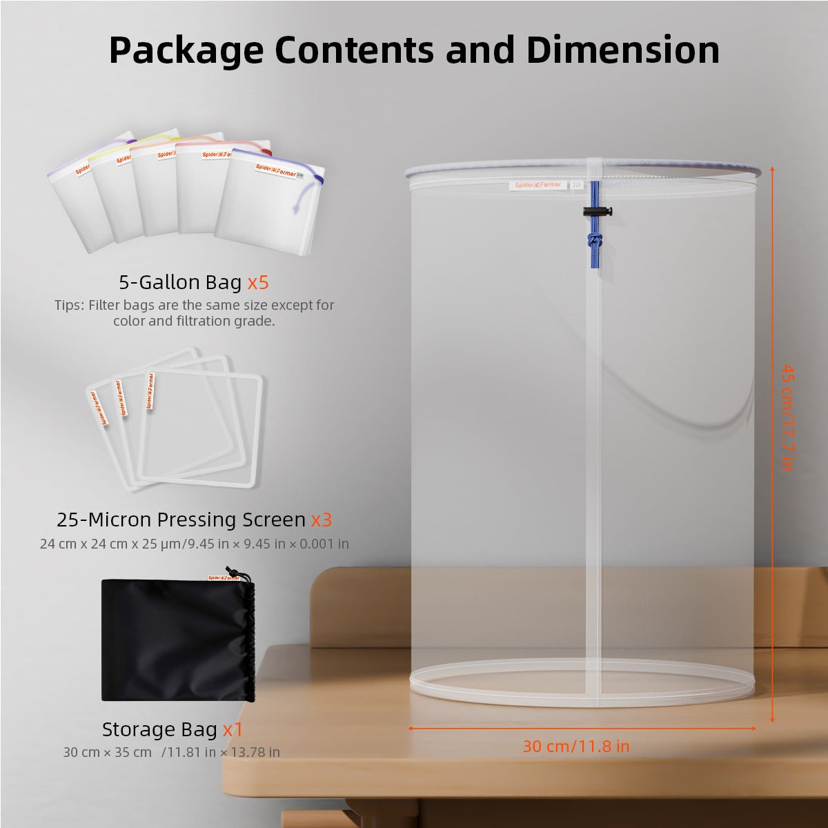 Spider Farmer 2L Auto - Cure Smart Jar with 2 - Way 62% Humidity Packs + 5 - Gallon Reusable All - Mesh Filter Bags for Herb Extraction - Green Thumb Depot