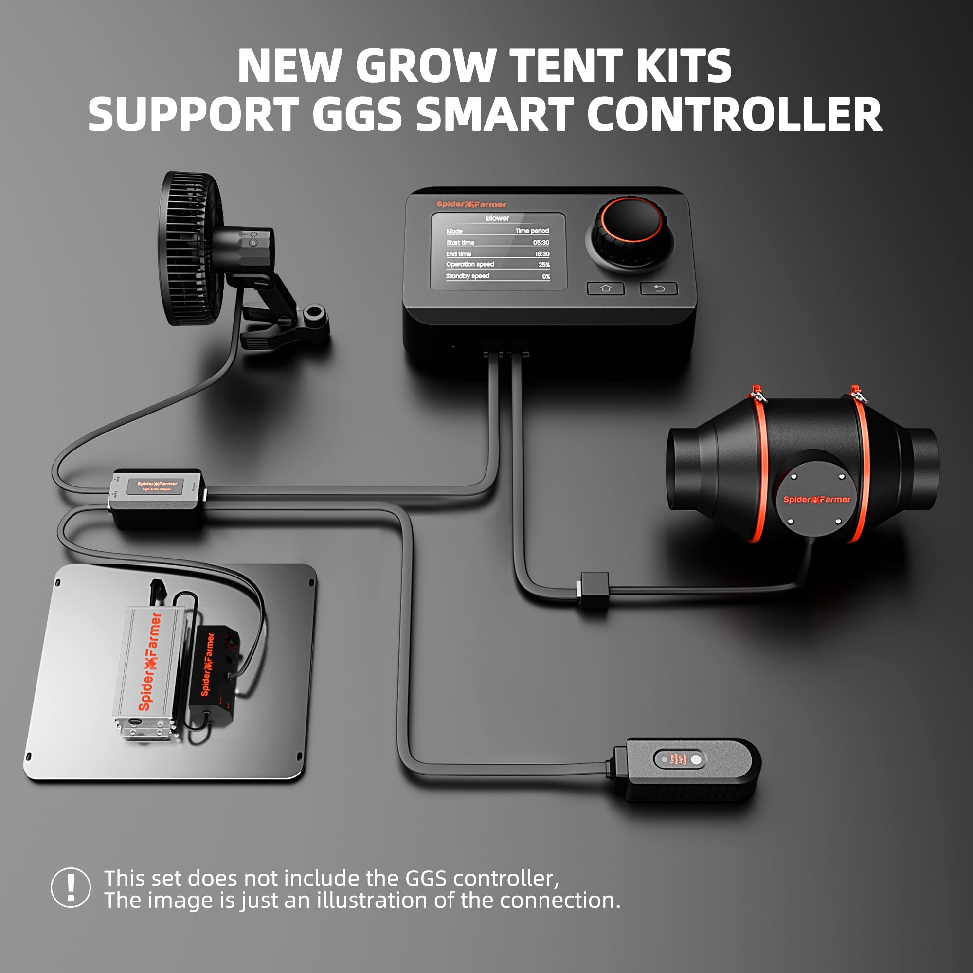 Spider Farmer® 2’x2′ Complete Grow Tent Kit丨SF1000 301H EVO Full Spectrum LED Grow Light丨4” Ventilation System with Speed Controller With RJ12 port - Green Thumb Depot