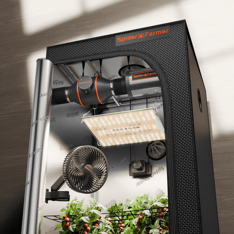 Spider Farmer 2’x2′X4.6′ Complete Grow Tent Kit丨SF1000D Full Spectrum LED Grow Light丨6” Clip Fan丨4” Ventilation System with Speed Controller