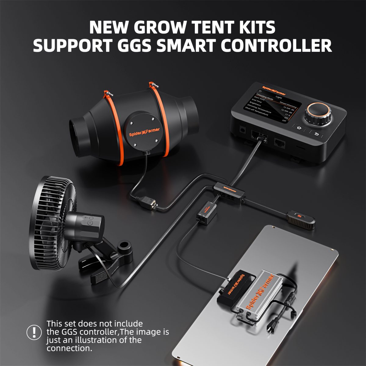 Spider Farmer 2’x4’ Complete Grow Tent Kit丨SF2000 301H EVO Full Spectrum LED Grow Light丨6” Clip Fan丨4” Ventilation System with Speed Controller - Green Thumb Depot