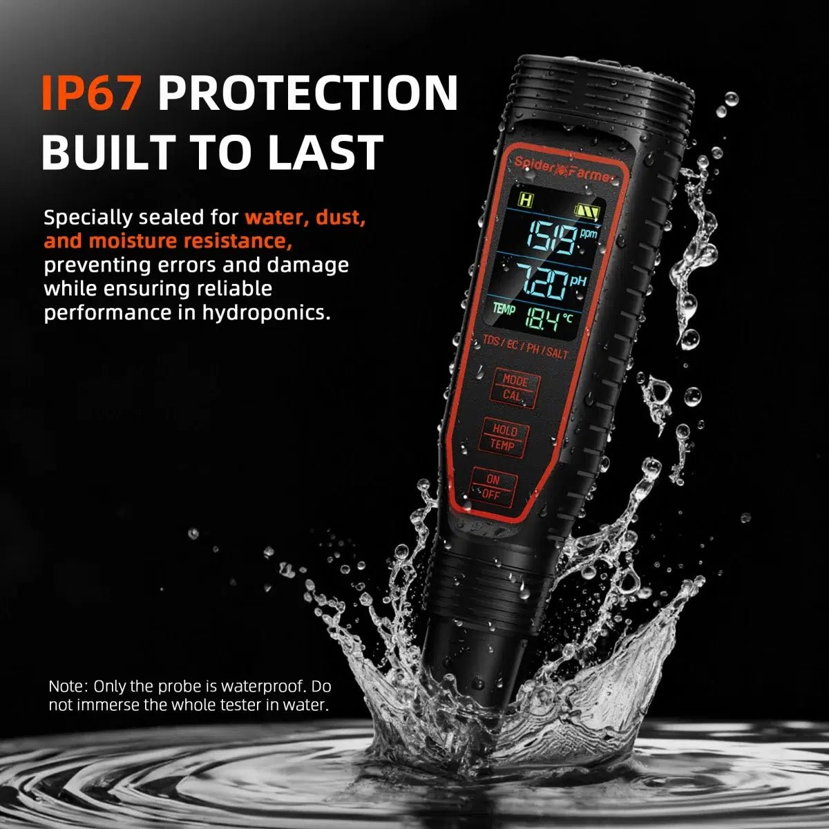 Spider Farmer 5 - in - 1 pH Hydroponic Meter Kit - Green Thumb Depot