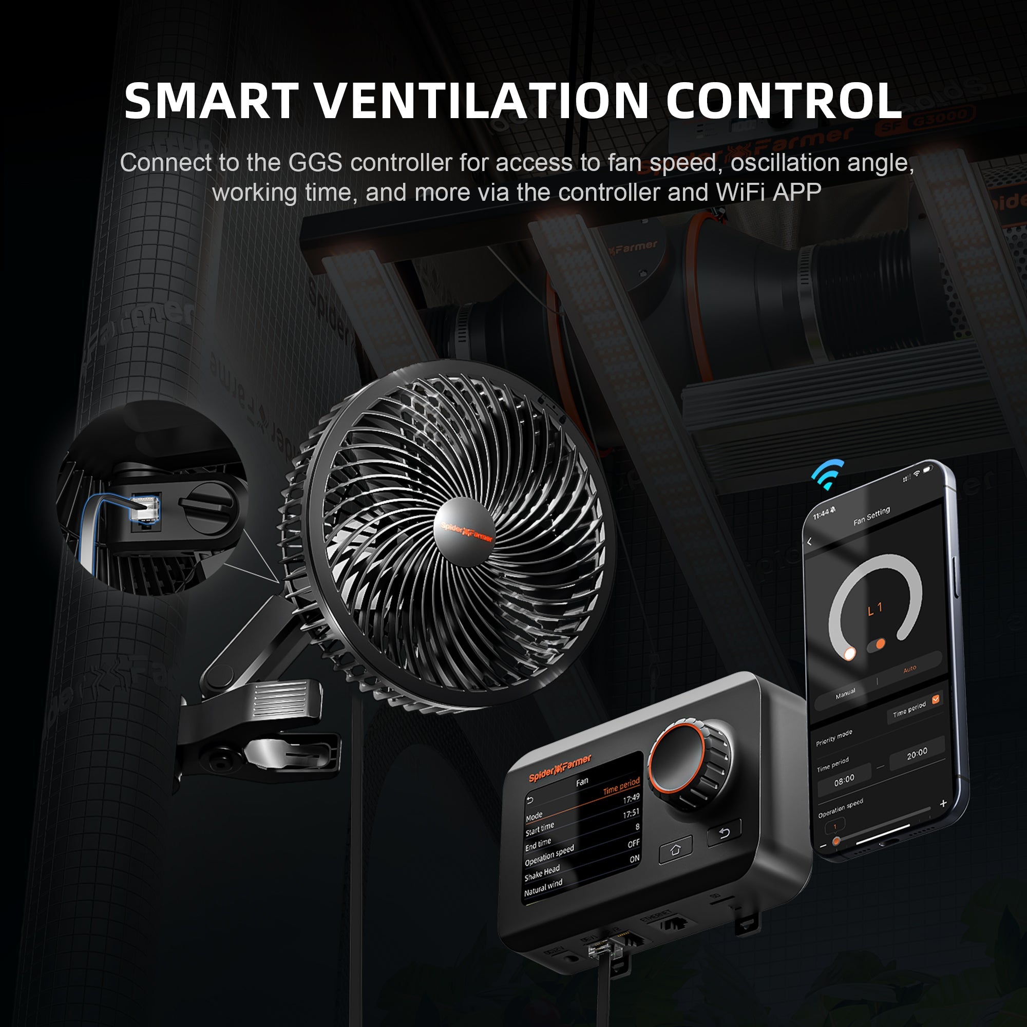 Spider Farmer 6 - inch Clip On Fan for Grow Tents - Green Thumb Depot