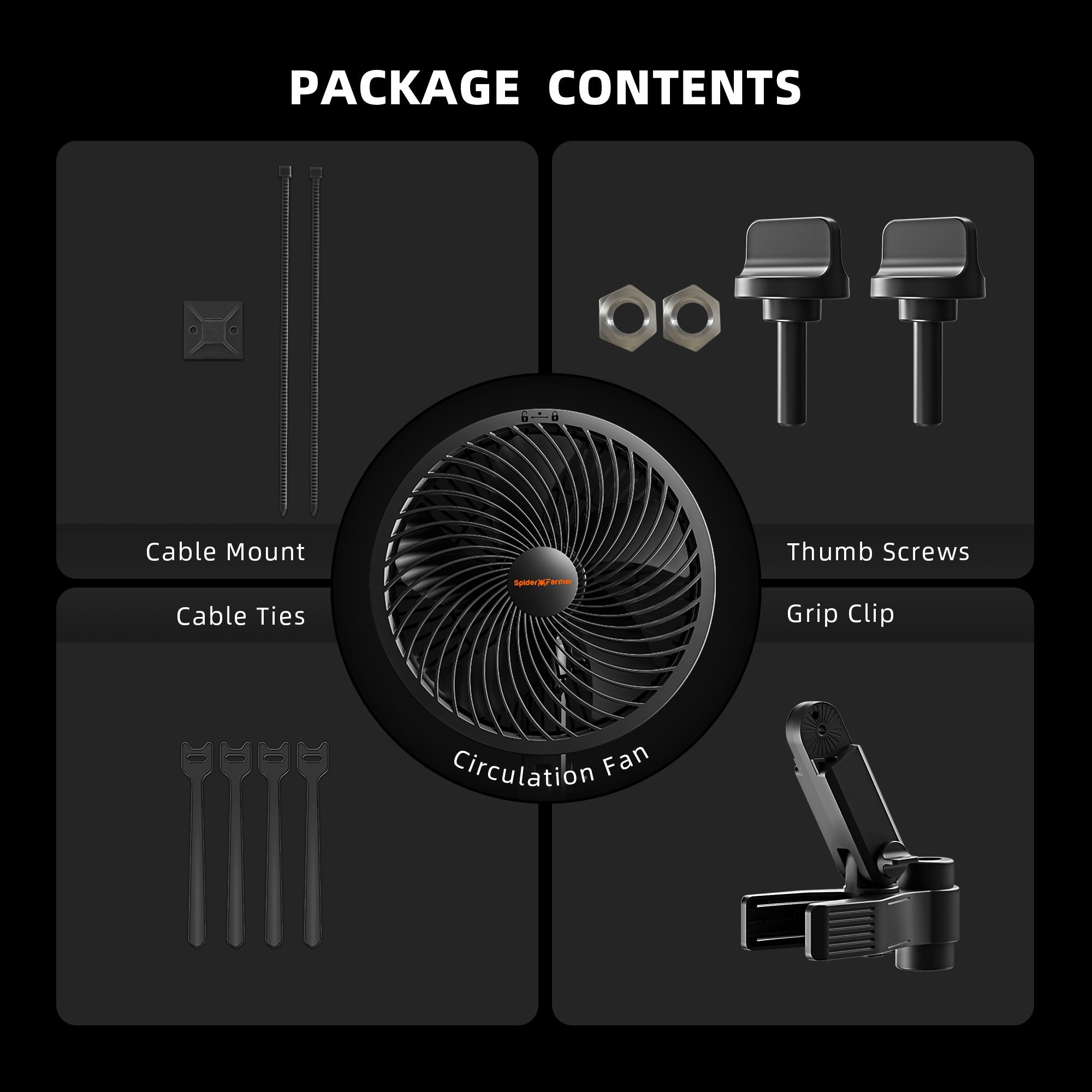 Spider Farmer 6 - inch Clip On Fan for Grow Tents - Green Thumb Depot