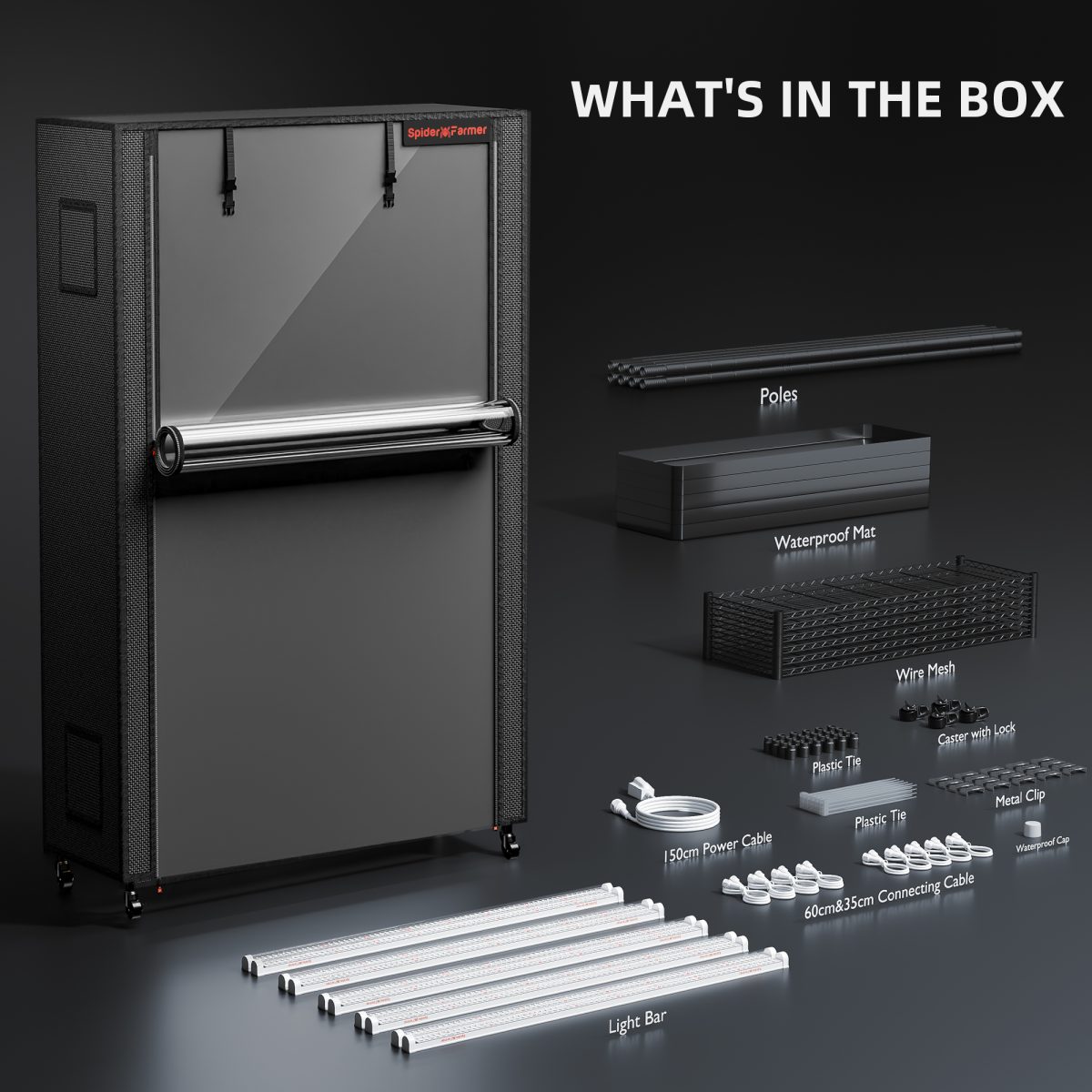 Spider Farmer 6 Tier Plant Stand With Grow Lights 220W , Plant Shelf with 1680D Grow Tent for Seedling Indoor Plant, Cloning and Greenhouse - Green Thumb Depot