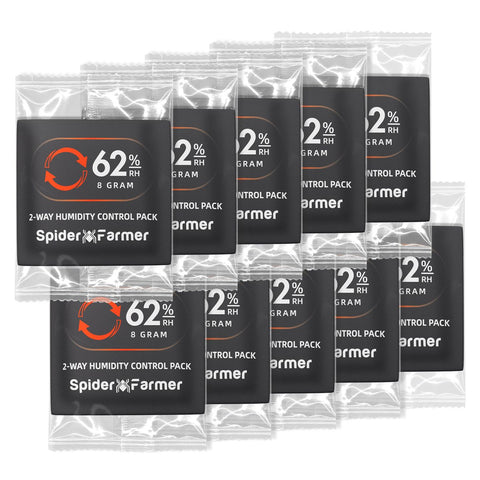 Spider Farmer 62% RH 8g 2-Way Humidity Control Packs | 10 Packs | Each for Storing 1 oz | Moisture Balance for Herbs, Cigar, Food & Wood Products Fresh Storage | Great for Small Storage Containers, Mason jars
