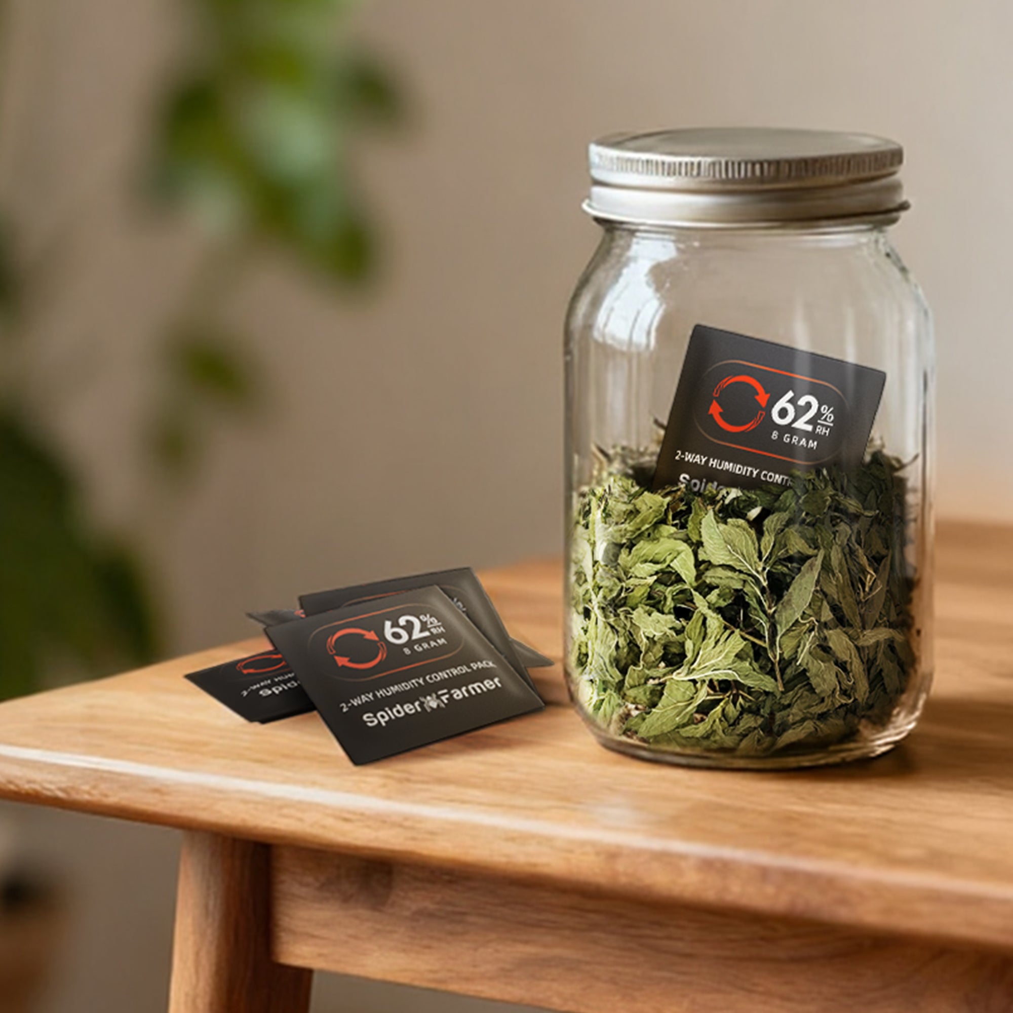 Spider Farmer 62% RH 8g 2 - Way Humidity Control Packs | 10 Packs | Each for Storing 1 oz | Moisture Balance for Herbs, Cigar, Food & Wood Products Fresh Storage | Great for Small Storage Containers, Mason jars - Green Thumb Depot