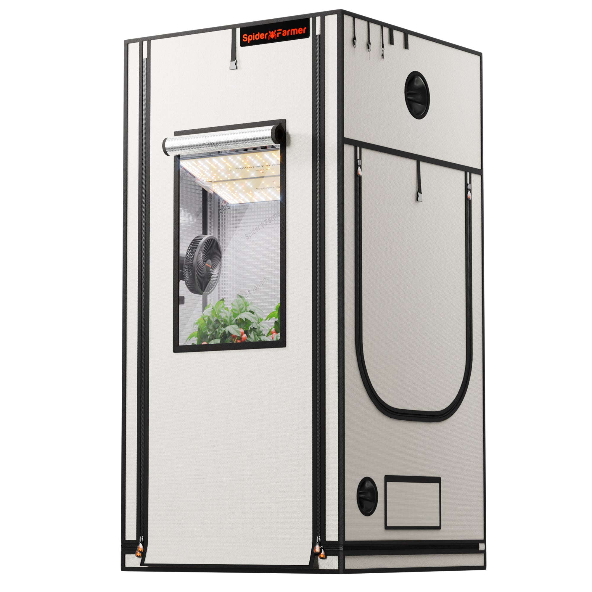 Spider Farmer 3’x3’x6′ 90cm x 90cm x 180cm Pro White Indoor Grow Tent 2000D Oxford Cloth Hydroponics Plant Growing Box