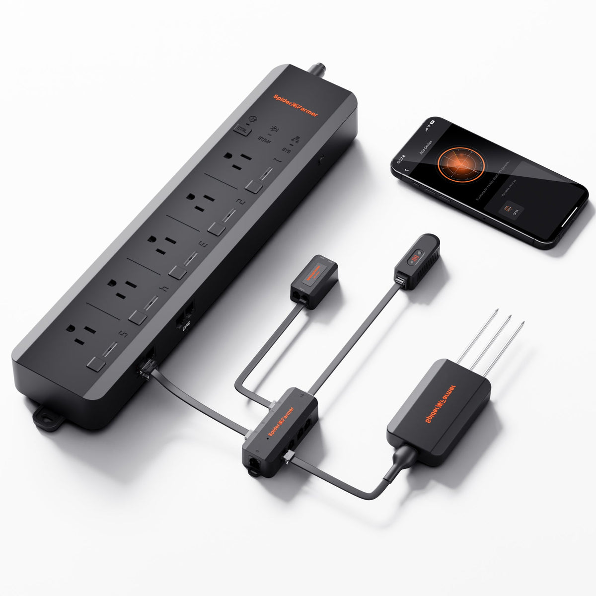 Spider Farmer GGS AC5 Power Strip with 5 Outlets for Grow Tent Climate ...