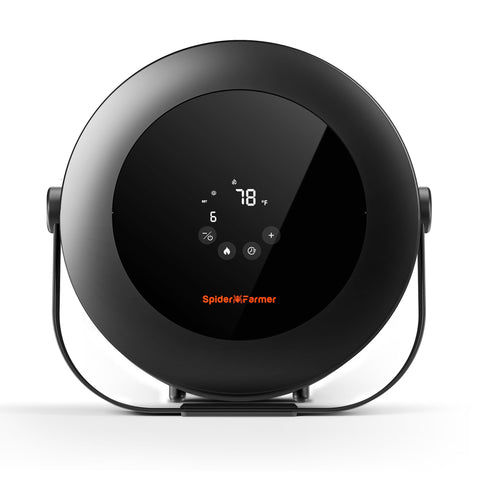 Spider Farmer Grow Tent Heater – Smart Temperature Control,10-Level PTC Heating,Day/Night Auto Settings,24H Timer, Safe Indoor Plant Heater for Grow Rooms