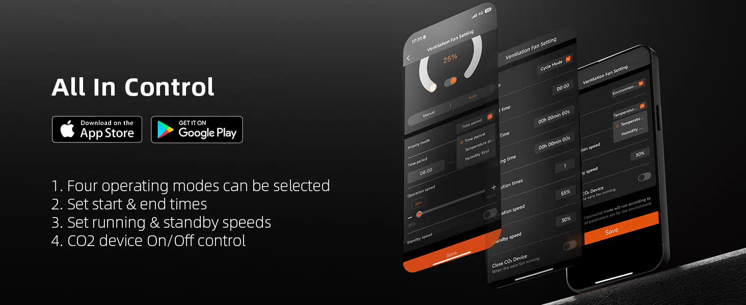 Spider Farmer®6″ Inline Fan with GGS Controller 402 CFM Ventilation System for Grow Tents - Green Thumb Depot