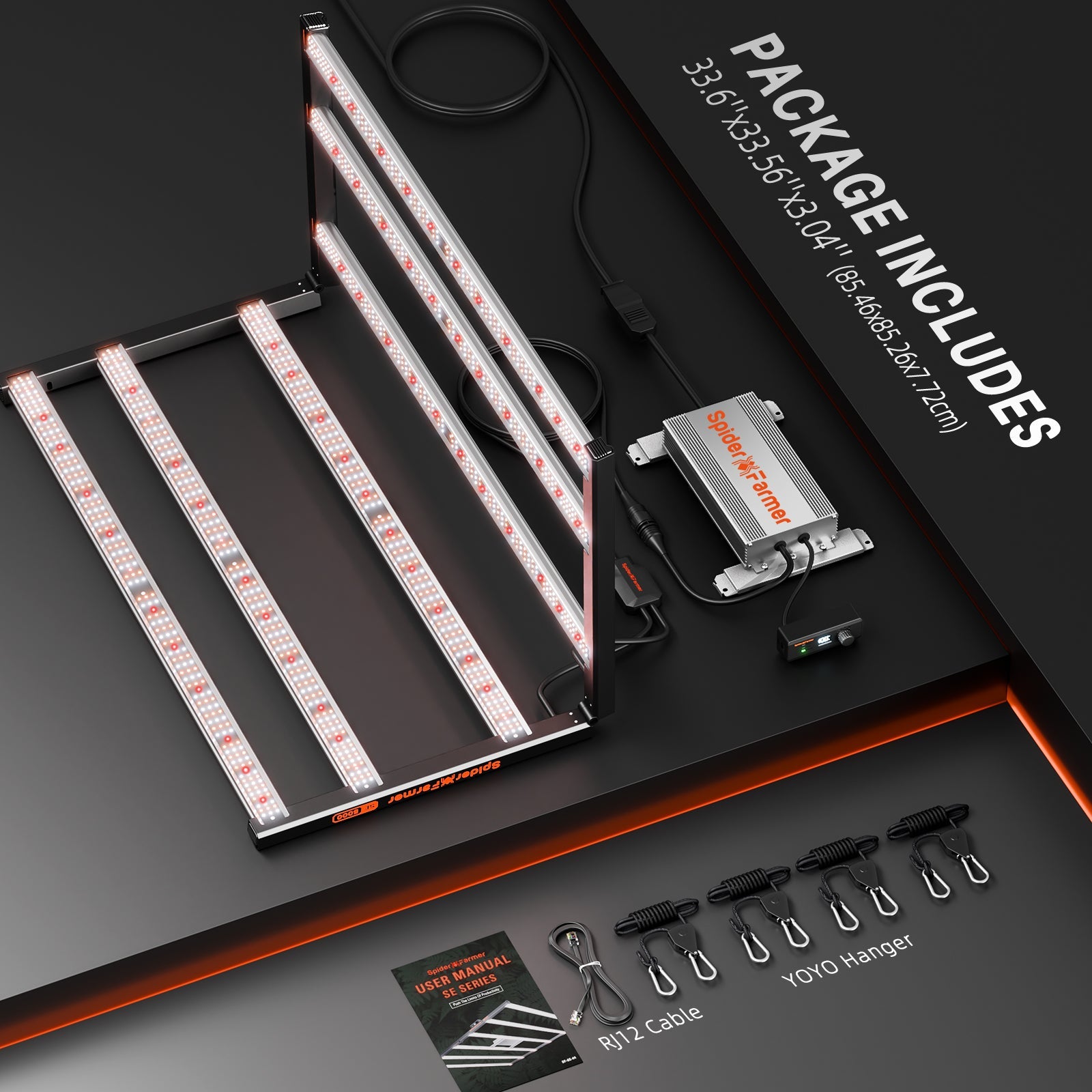 Spider Farmer®SE5000 480W LED Grow Light Dimmable Bluetooth & WiFi Smart APP Control High Yields for 4x4FT Grow Tent - Green Thumb Depot