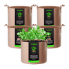 Vivosun 1 Gallon Grow Bags 5-Pack Brown Thickened Nonwoven Fabric Pots with Handles