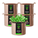 Vivosun 1 Gallon Grow Bags 5 - Pack Brown Thickened Nonwoven Fabric Pots with Handles - Green Thumb Depot