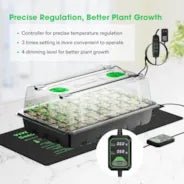Vivosun 1 - Pack 40 - Cell Seed Starter Trays with 1 Set of LED Lights and 10"x20.75" Seedling Heat Mat - Green Thumb Depot