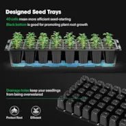 Vivosun 1 - Pack 40 - Cell Seed Starter Trays with 1 Set of LED Lights and 10"x20.75" Seedling Heat Mat - Green Thumb Depot