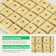 Vivosun 1" Rockwool Grow Cubes, 4 Sheets of 200 Plugs - Green Thumb Depot