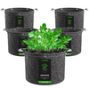 Vivosun 10 Gallon Grow Bags 5-Pack Black Thickened Nonwoven Fabric Pots with Handles, Multi-Purpose Rings