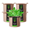 Vivosun 10 Gallon Grow Bags 5-Pack Brown Thickened Nonwoven Fabric Pots with Handles