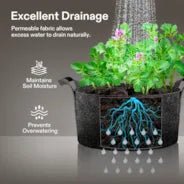 Vivosun 100 Gallon Grow Bags 1 - Pack Black Thickened Nonwoven Fabric Pots with Handles - Green Thumb Depot