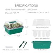 Vivosun 12 - Pack Seed Starter Trays, 144 - Cell Seed Starter Kit with Humidity Dome - Green Thumb Depot