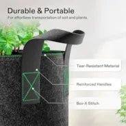 Vivosun 15 Gallon Grow Bags 5 - Pack Black Thickened Nonwoven Fabric Pots with Handles - Green Thumb Depot
